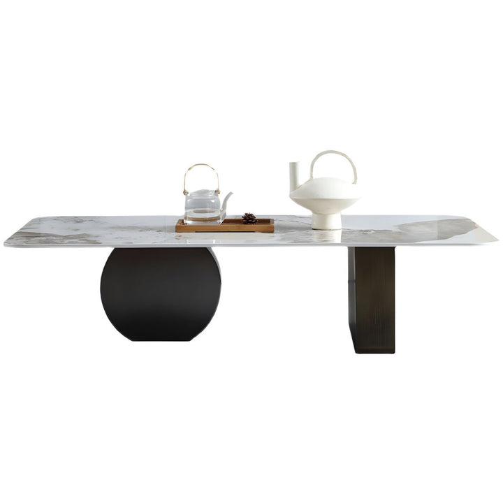 Elina Stainless Steel Frame and Ceramic Marble Top Coffee Table for Living Room