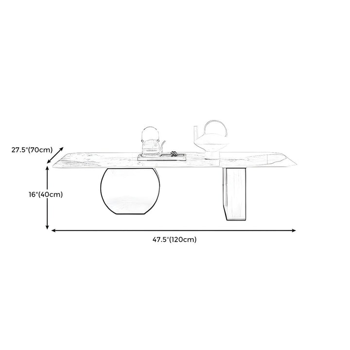 Elina Stainless Steel Frame and Ceramic Marble Top Coffee Table for Living Room