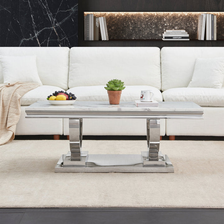Aarohi Metal Coffee Table For Living Room - Silver