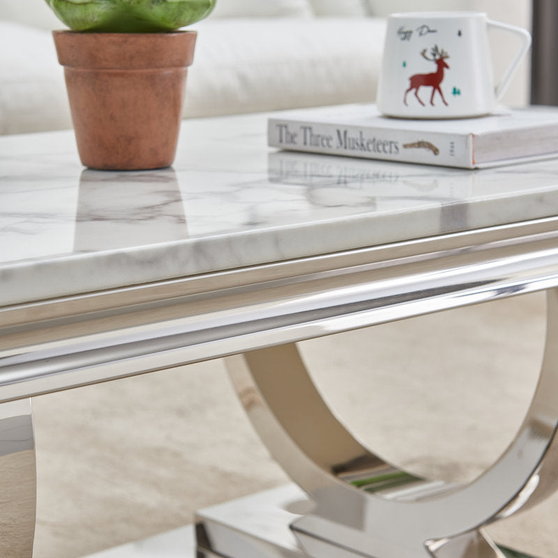 Aarohi Metal Coffee Table For Living Room - Silver
