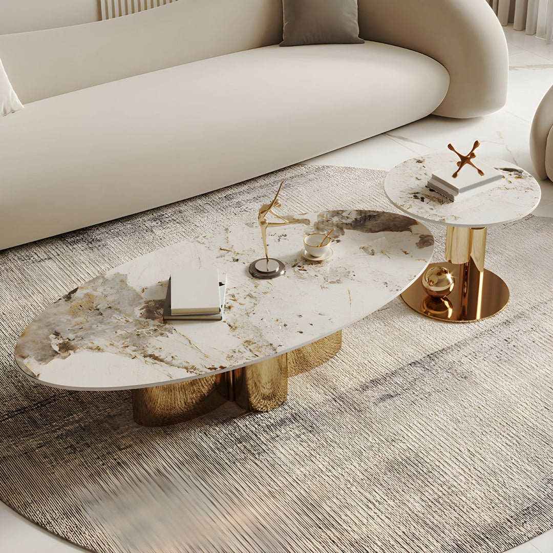 Ridhima Stainless Steel Coffee Table Set for Living Room