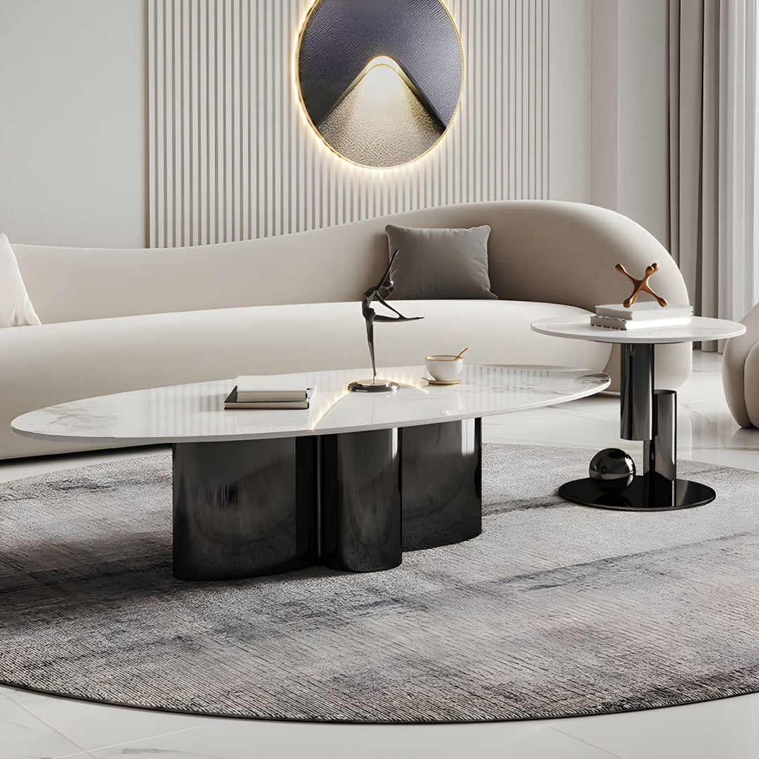 Ridhima Stainless Steel Coffee Table Set for Living Room