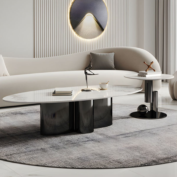 Ridhima Stainless Steel Coffee Table Set for Living Room