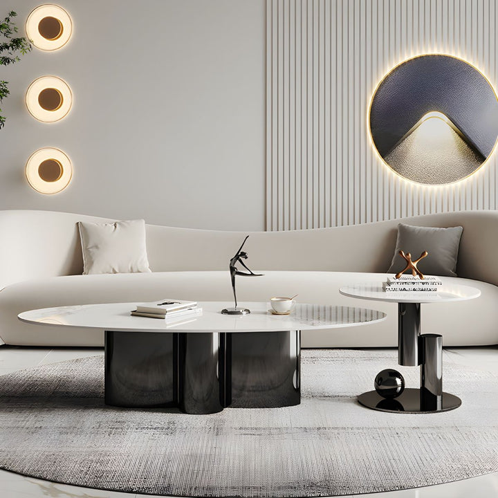 Ridhima Stainless Steel Coffee Table Set for Living Room