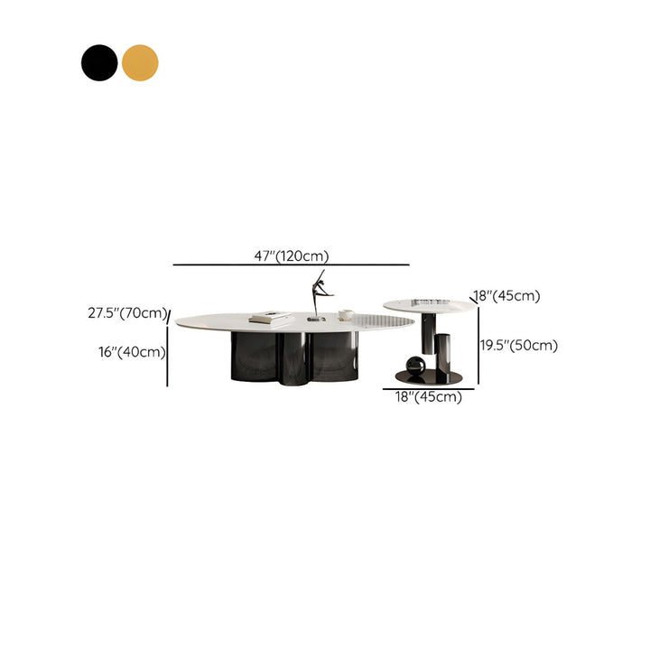 Ridhima Stainless Steel Coffee Table Set for Living Room