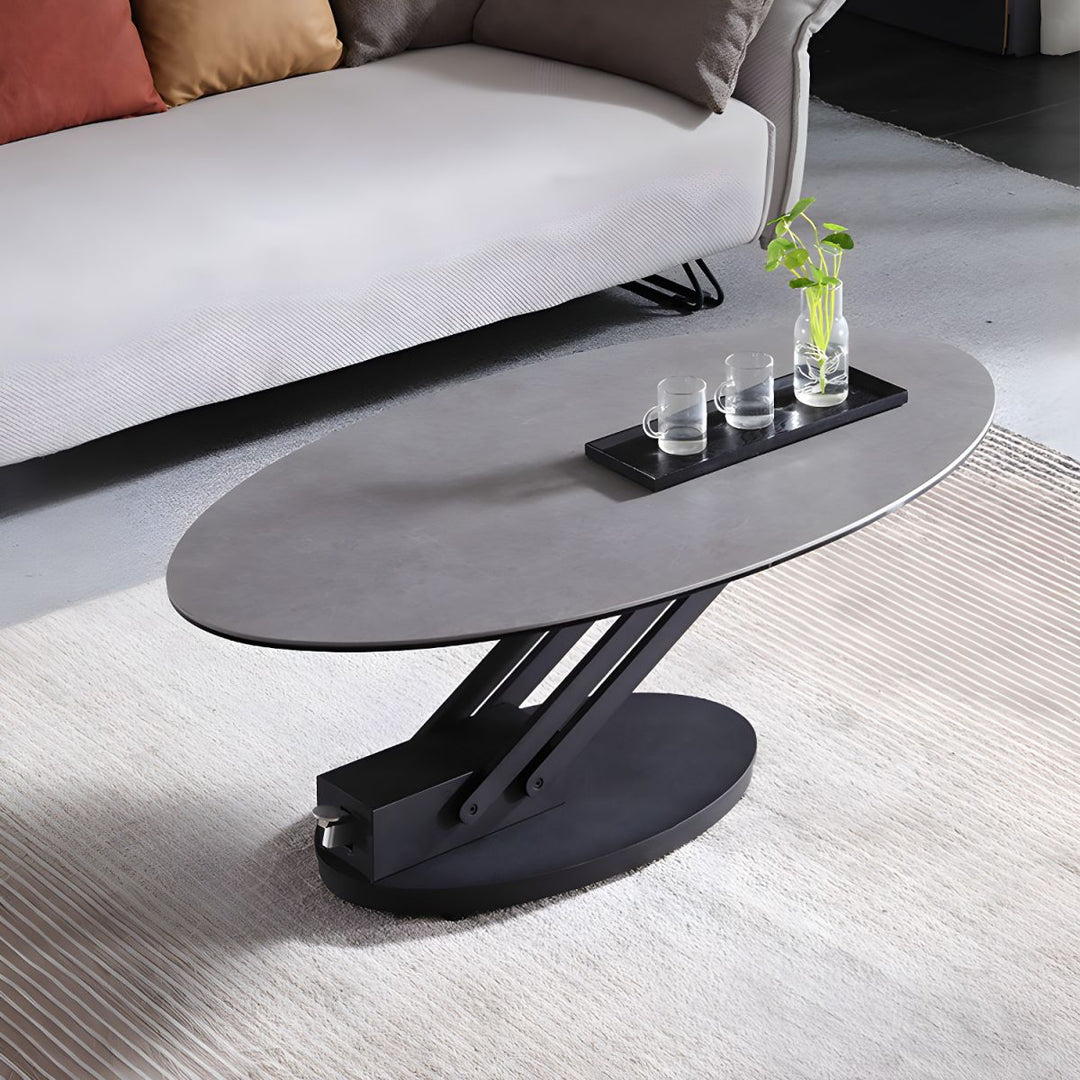 Hiral Stainless Steel Frame and Height Adjustable Coffee Table for Living Room
