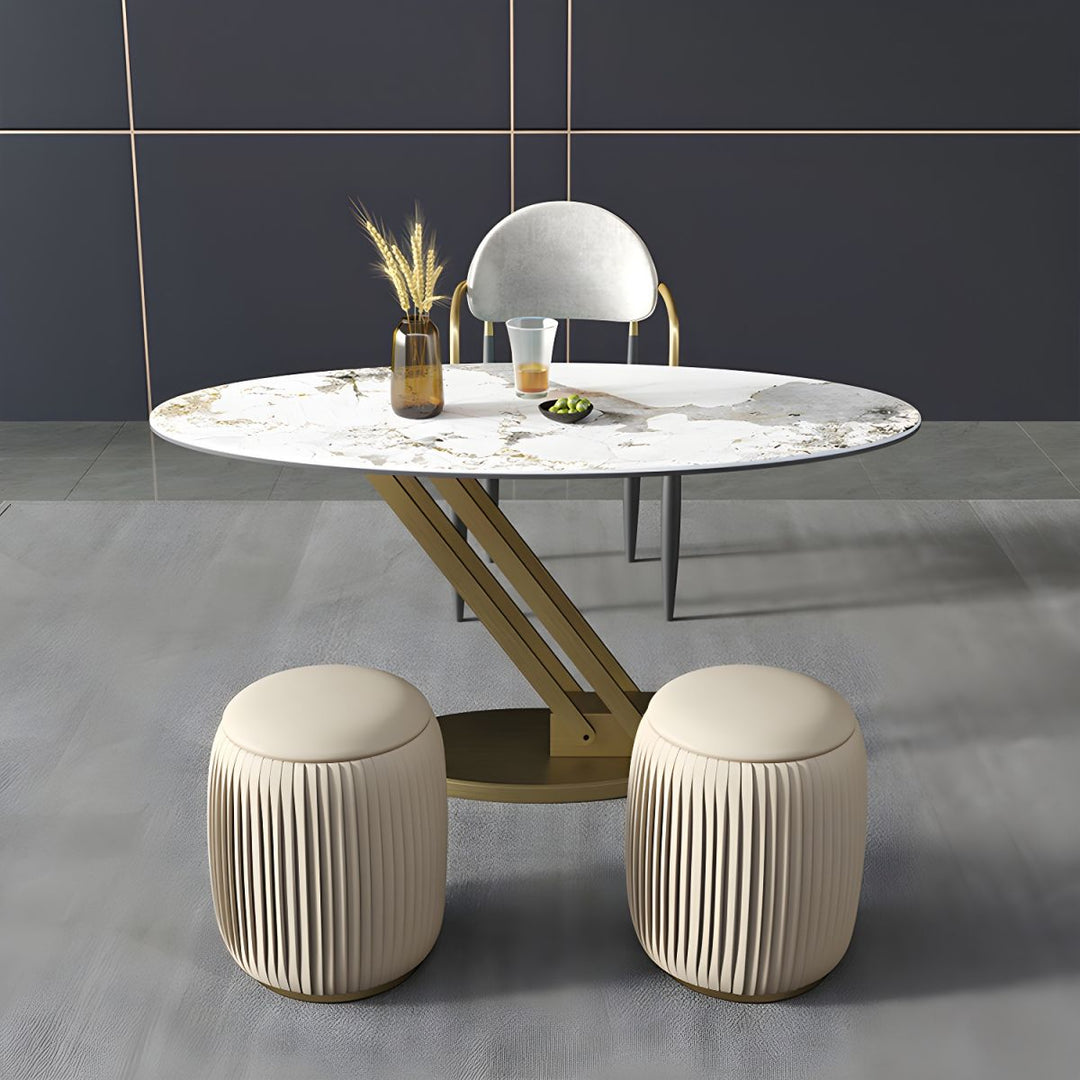 Hiral Stainless Steel Frame and Height Adjustable Coffee Table for Living Room