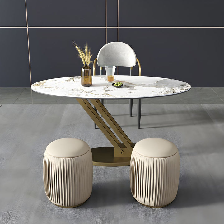 Hiral Stainless Steel Frame and Height Adjustable Coffee Table for Living Room