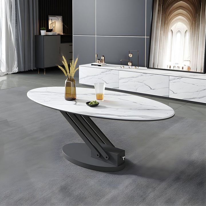 Hiral Stainless Steel Frame and Height Adjustable Coffee Table for Living Room