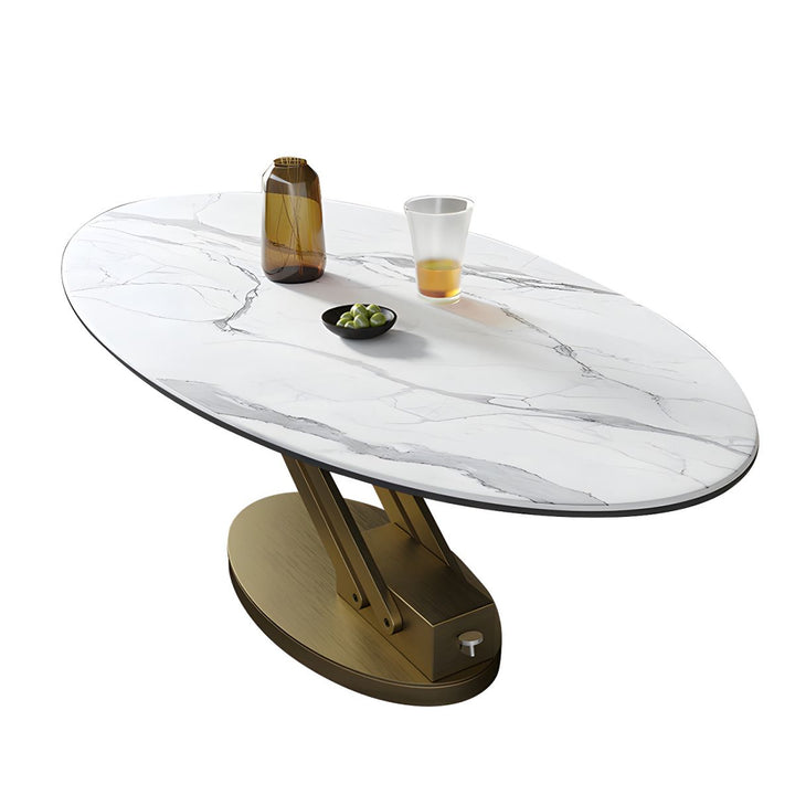 Hiral Stainless Steel Frame and Height Adjustable Coffee Table for Living Room