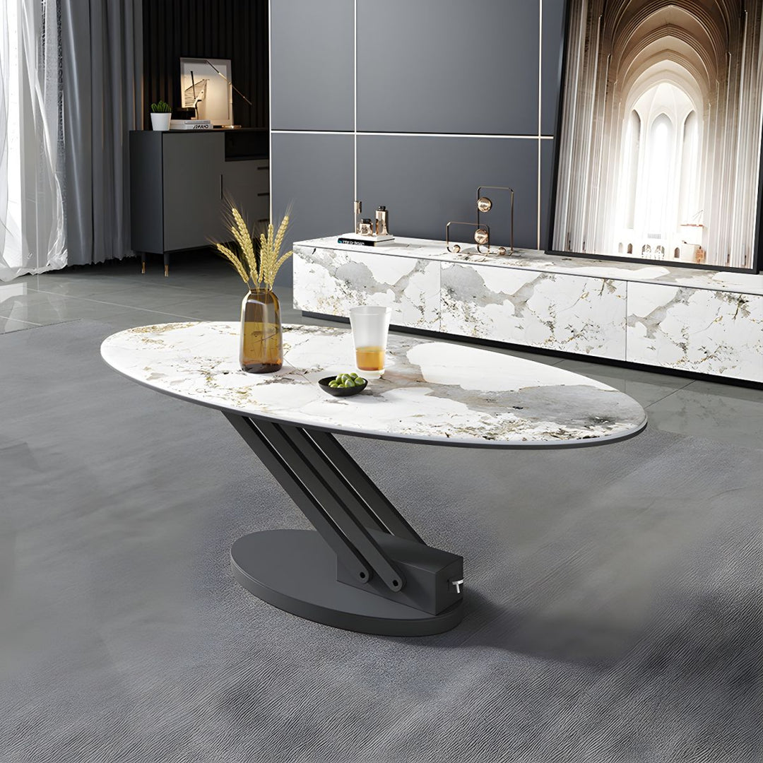 Hiral Stainless Steel Frame and Height Adjustable Coffee Table for Living Room
