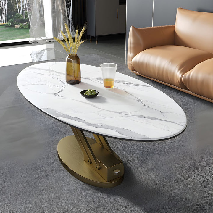 Hiral Stainless Steel Frame and Height Adjustable Coffee Table for Living Room