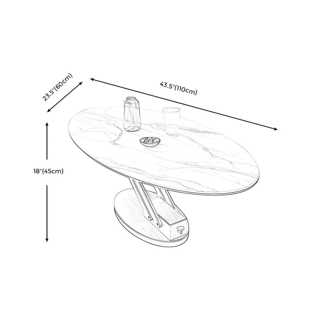 Hiral Stainless Steel Frame and Height Adjustable Coffee Table for Living Room