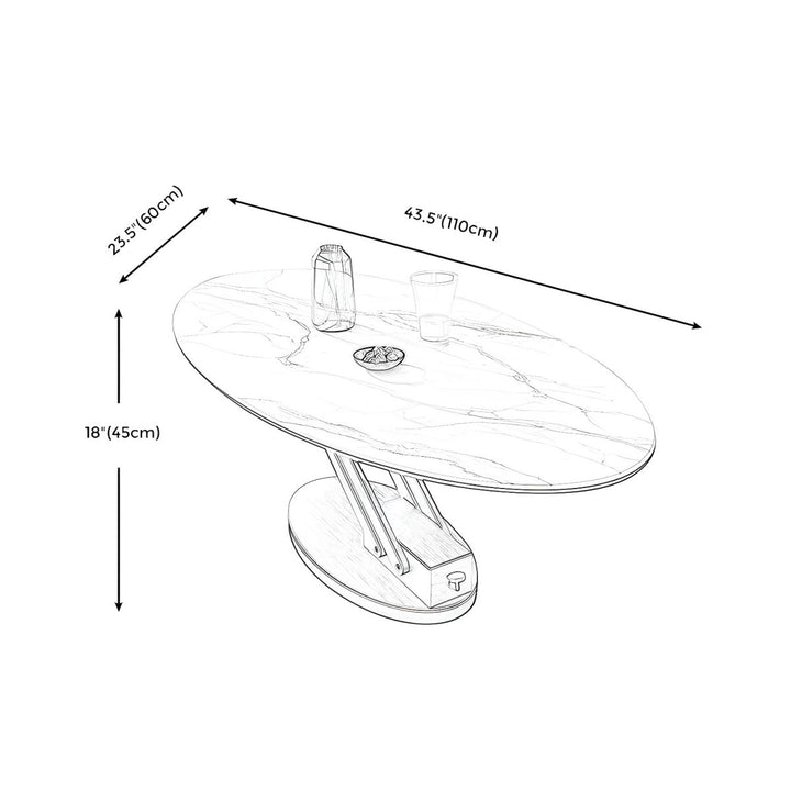 Hiral Stainless Steel Frame and Height Adjustable Coffee Table for Living Room