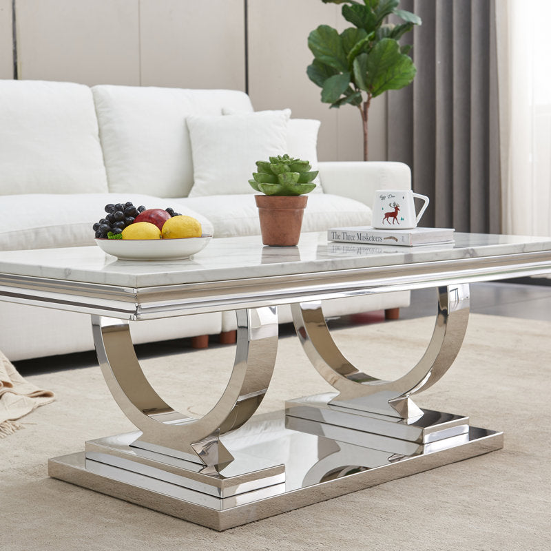 Aarohi Metal Coffee Table For Living Room - Silver