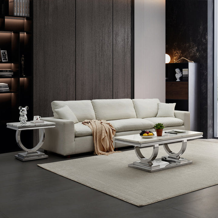 Aarohi Metal Coffee Table For Living Room - Silver