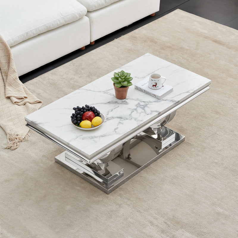 Aarohi Metal Coffee Table For Living Room - Silver