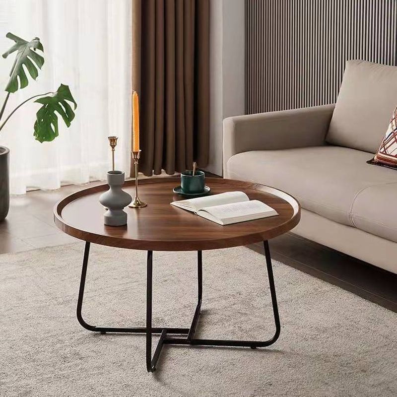 Ojal Solid Wood and Metal Frame Coffee Table for Living Room