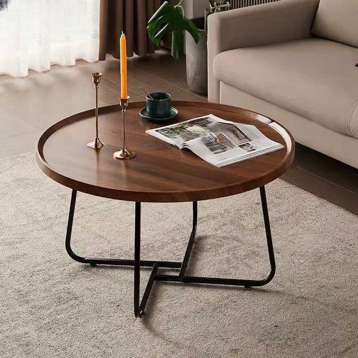 Ojal Solid Wood and Metal Frame Coffee Table for Living Room