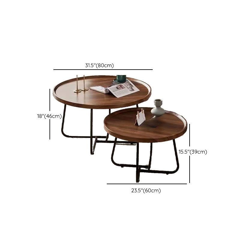 Ojal Solid Wood and Metal Frame Coffee Table for Living Room