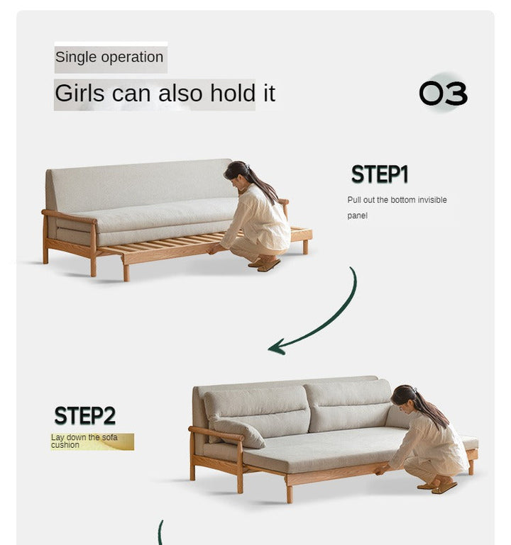 Janisha Solid Wood Sofa Come Bed | Easy Folding Sofa Come Bed