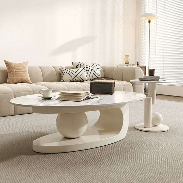 Luxurious Marble Top Stainless Steel with PVD Coated Single Bool Coffee Table Set Coffee Tables