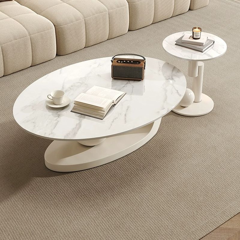 Luxurious Marble Top Stainless Steel with PVD Coated Single Bool Coffee Table Set Coffee Tables