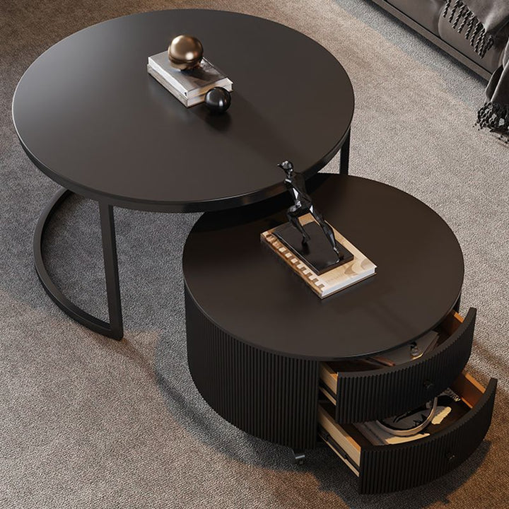 Uruvi Stainless Steel Frame and MDF Work Coffee Table for Living Room