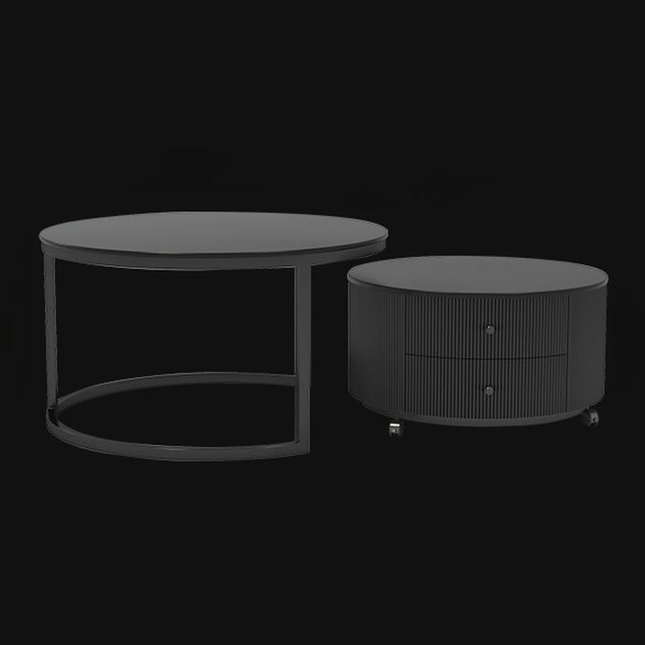 Uruvi Stainless Steel Frame and MDF Work Coffee Table for Living Room