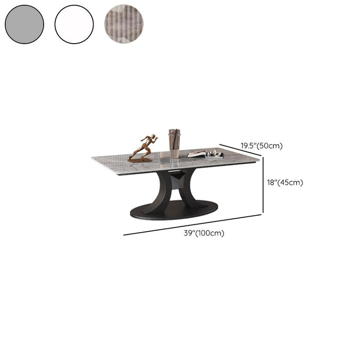 Wamika Stainless Steel Frame and Marble Top Coffee Table for Living Room