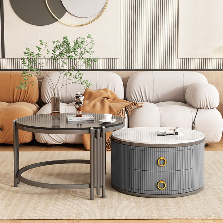Charulata Stainless Steel Frame Coffee Table for Living Room