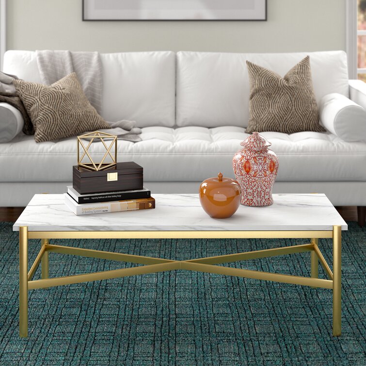 Harbor Metal And Marble Top Coffee Table For Living Room