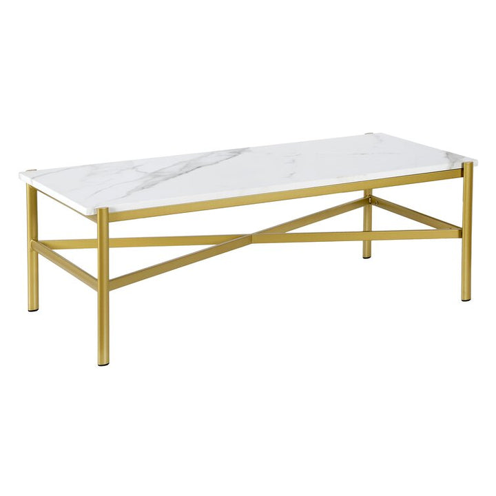 Harbor Metal And Marble Top Coffee Table For Living Room