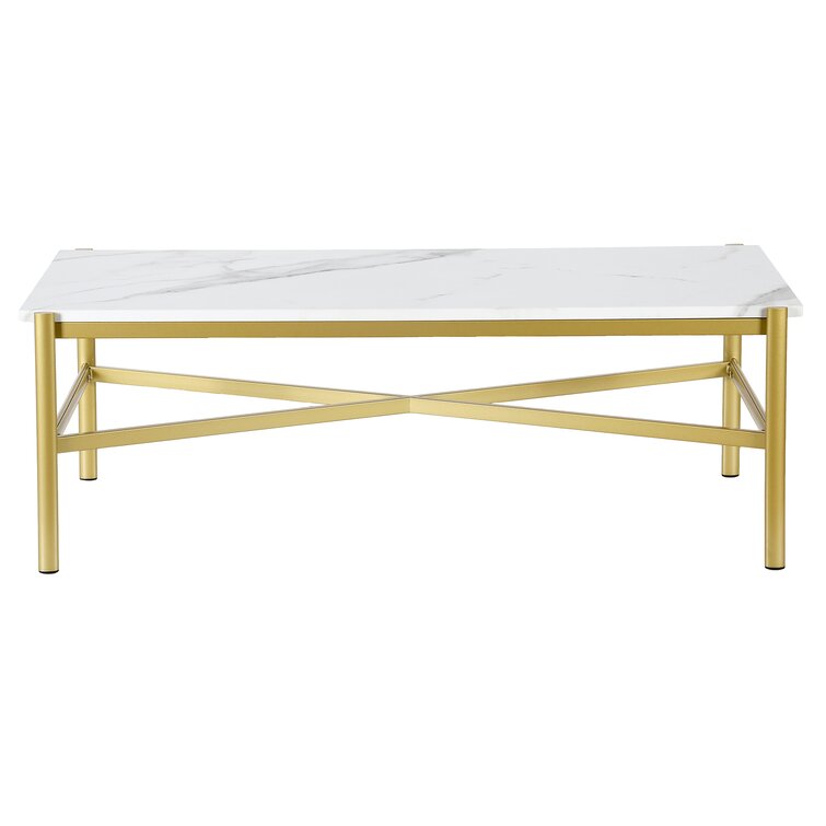 Harbor Metal And Marble Top Coffee Table For Living Room