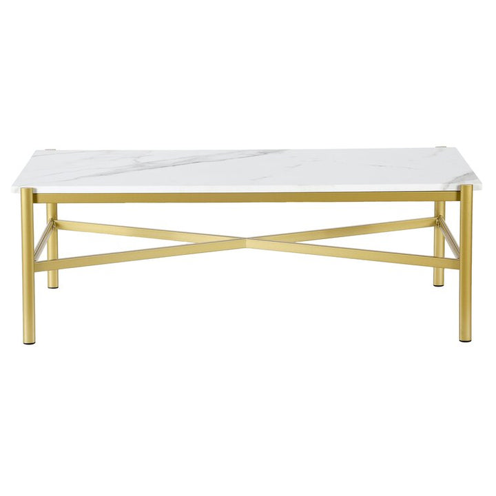 Harbor Metal And Marble Top Coffee Table For Living Room