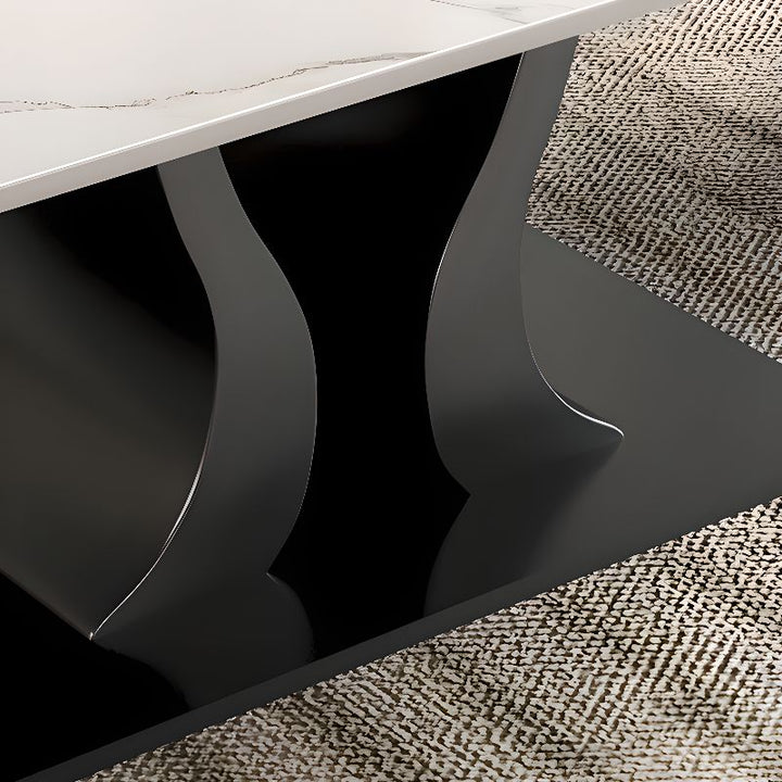 Gitali Stainless Steel Frame and Marble Top Coffee Table for Living Room