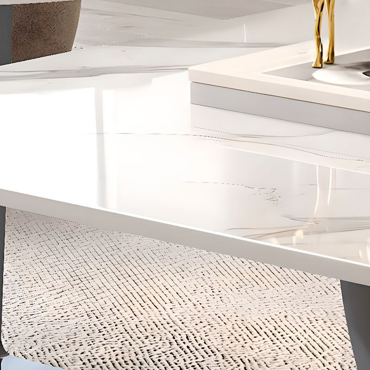 Gitali Stainless Steel Frame and Marble Top Coffee Table for Living Room