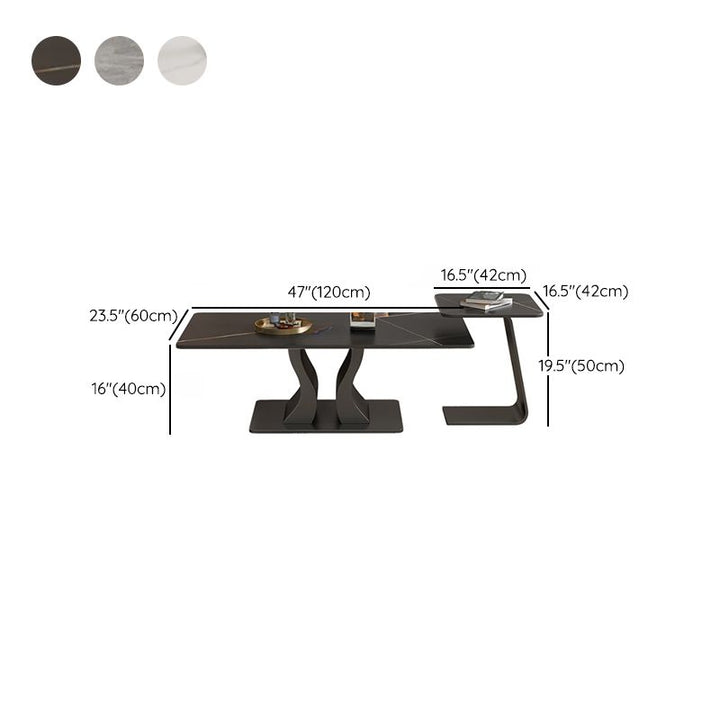 Gitali Stainless Steel Frame and Marble Top Coffee Table for Living Room