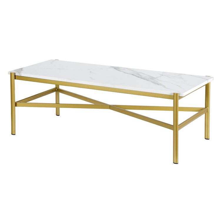 Harbor Metal And Marble Top Coffee Table For Living Room