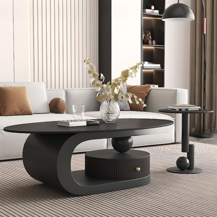 Ishleen Stainless Steel Frame and Marble Top Coffee Table for Living Room