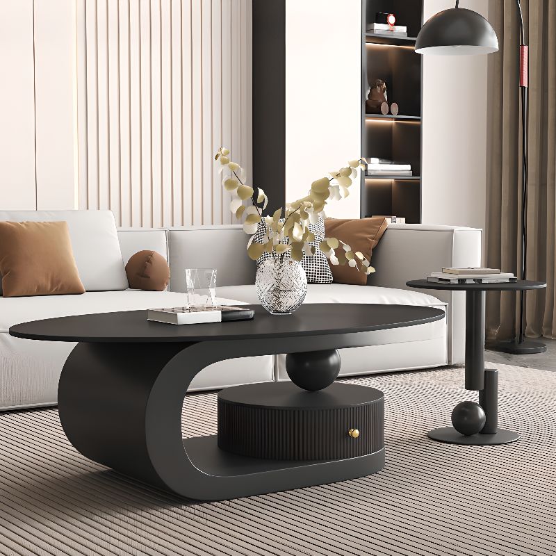 Ishleen Stainless Steel Frame and Marble Top Coffee Table for Living Room