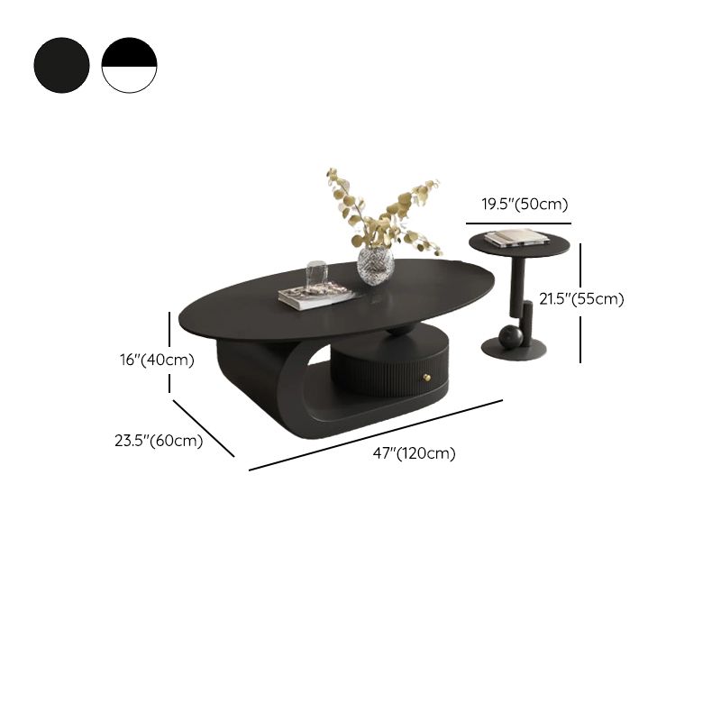 Ishleen Stainless Steel Frame and Marble Top Coffee Table for Living Room