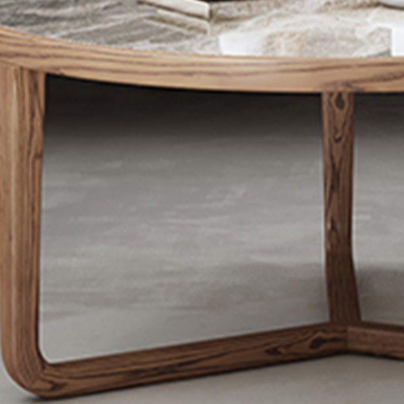 Vrishti Wooden Frame and Ceramic Marble Top Coffee Table for Living Room