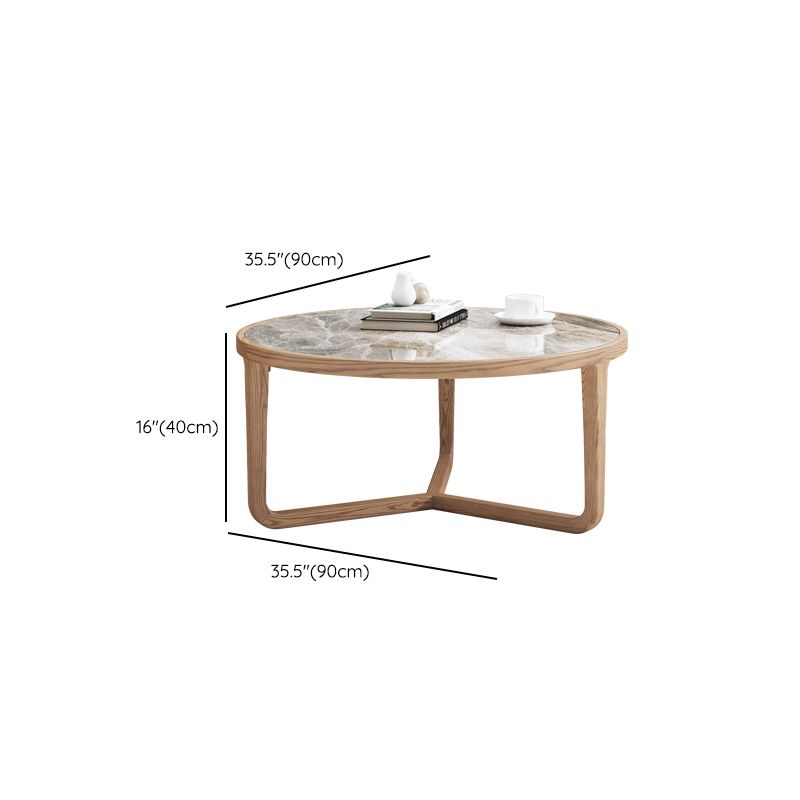 Vrishti Wooden Frame and Ceramic Marble Top Coffee Table for Living Room