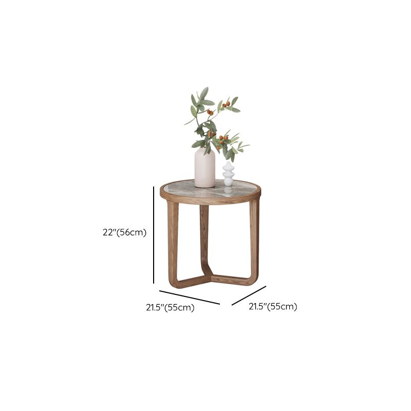 Vrishti Wooden Frame and Ceramic Marble Top Coffee Table for Living Room