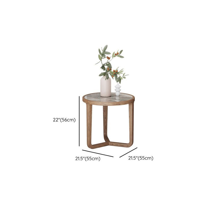 Vrishti Wooden Frame and Ceramic Marble Top Coffee Table for Living Room