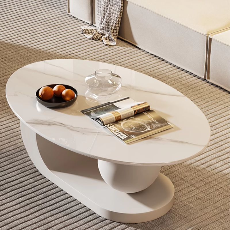 Waniya Stainless Steel Frame and Ceramic Marble Top Coffee Table For Living Room