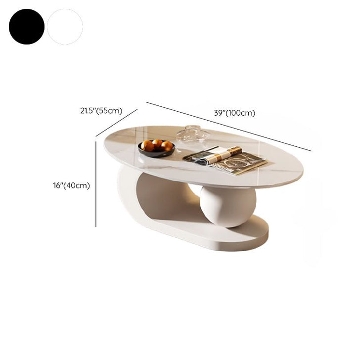 Waniya Stainless Steel Frame and Ceramic Marble Top Coffee Table For Living Room
