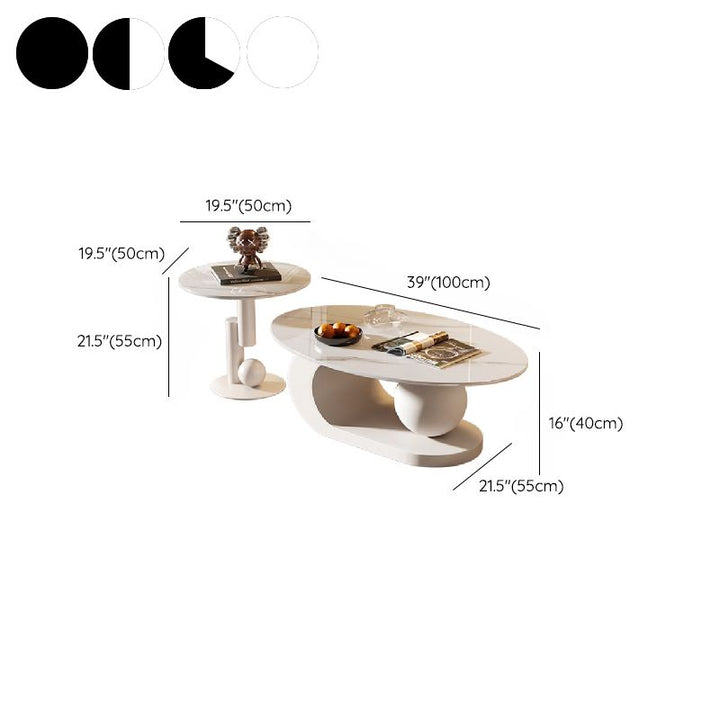Waniya Stainless Steel Frame and Ceramic Marble Top Coffee Table For Living Room