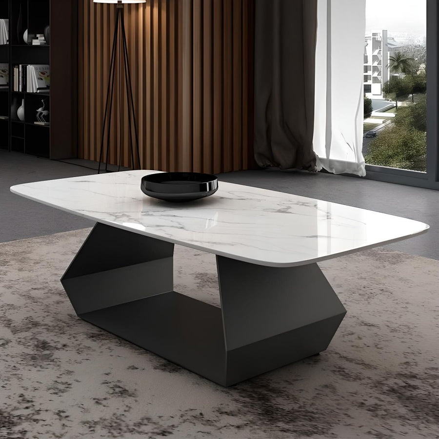 Oshin Stainless Steel Rectangle Shaped Coffee Table for Living Room